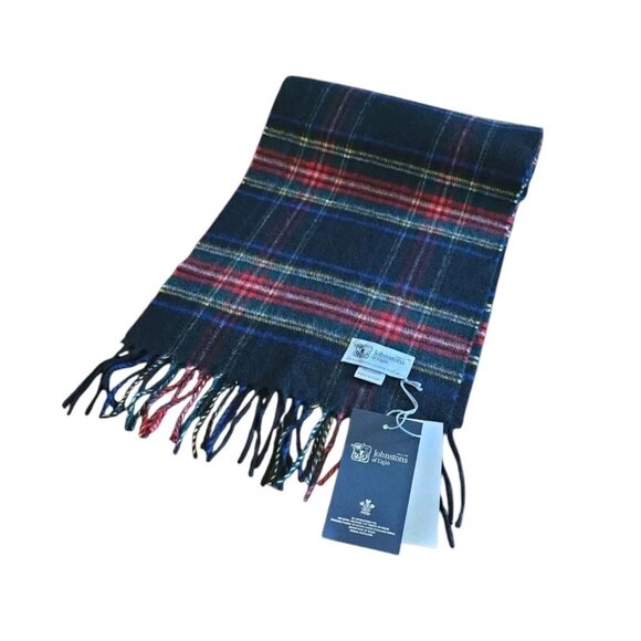Johnstons of Elgin Scarf Muffler Tartan Plaid Ladies Made in Scotland Cashmere - Picture 1 of 5